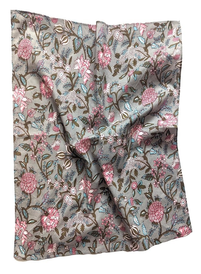 AVKA Studio 100% Cotton Bandanas for Women, Taupe & Pink Floral, 20 Inch, 2 pack - Image 3